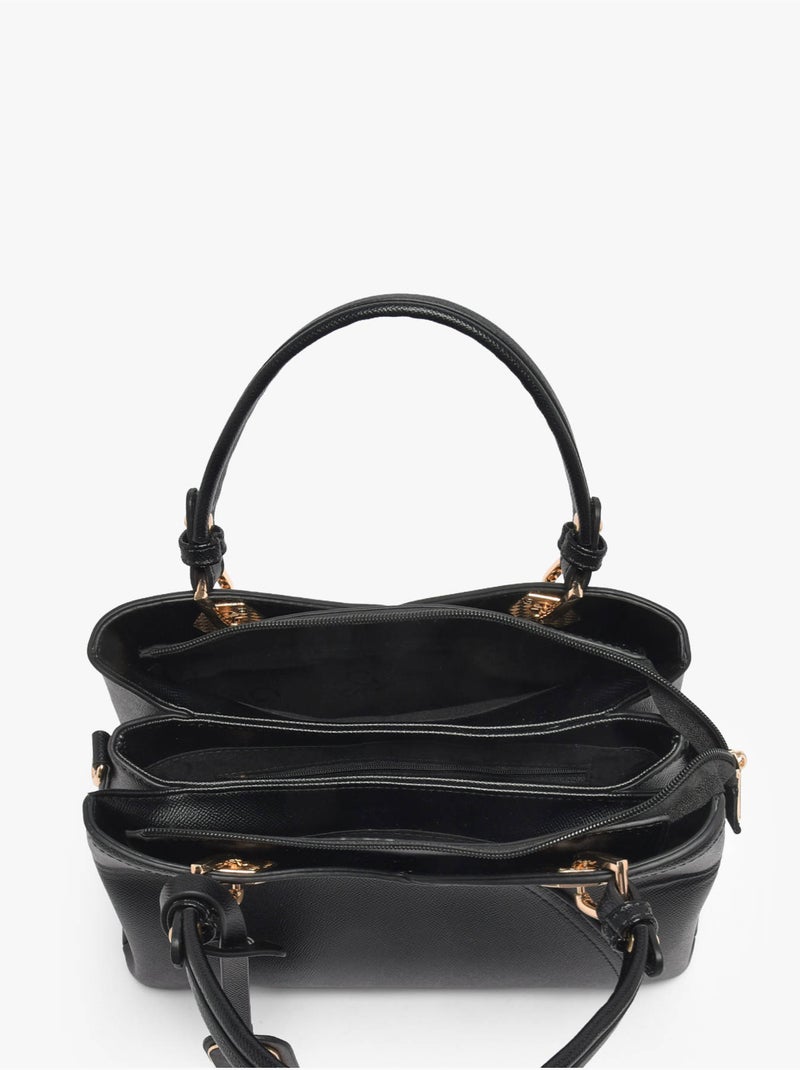 Sac porté main saffiano gallantry toile enduite Noir - Kiabi