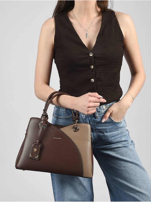Sac porté main saffiano gallantry toile enduite - Kiabi