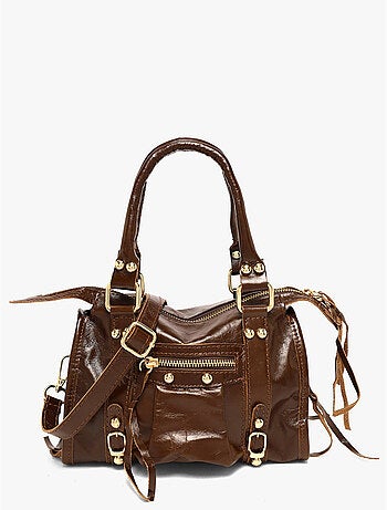 Sac porté main shiny sauvage cuir milano cuir de vachette