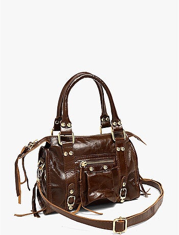 Sac porté main shiny sauvage cuir milano cuir de vachette