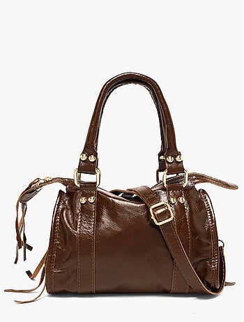 Sac porté main shiny sauvage cuir milano cuir de vachette