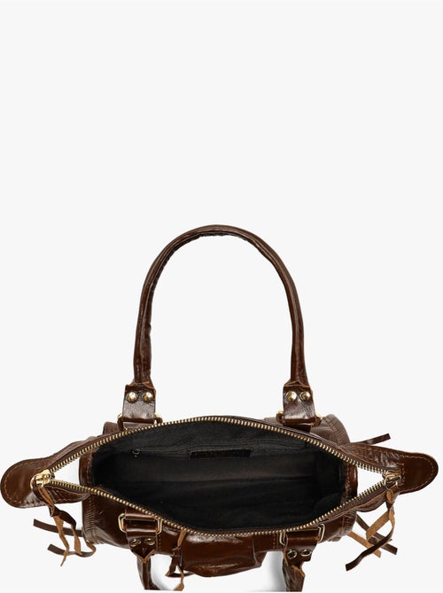Sac porté main shiny sauvage cuir milano cuir de vachette - Kiabi
