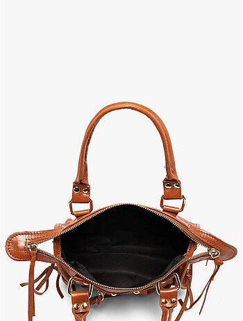 Sac porté main shiny sauvage cuir milano cuir de vachette