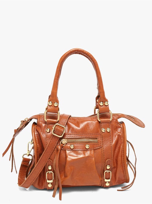 Sac porté main shiny sauvage cuir milano cuir de vachette - Kiabi