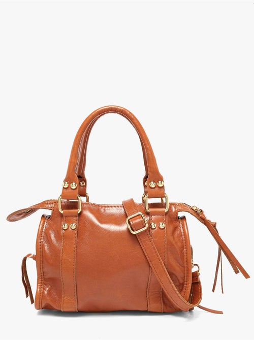 Sac porté main shiny sauvage cuir milano cuir de vachette - Kiabi