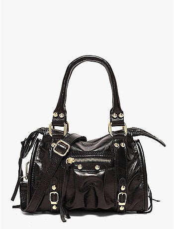 Sac porté main shiny sauvage cuir milano cuir de vachette