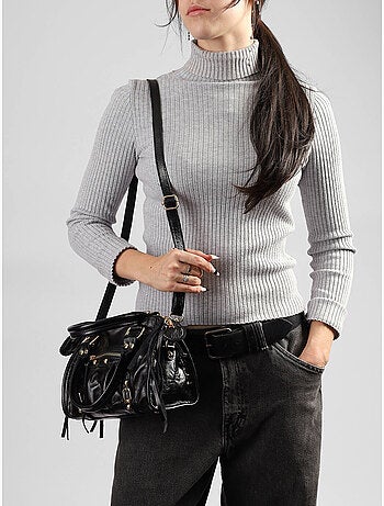 Sac porté main shiny sauvage cuir milano cuir de vachette