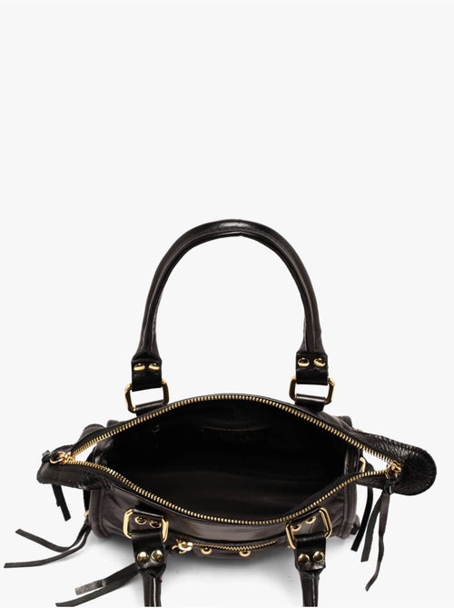 Sac porté main shiny sauvage cuir milano cuir de vachette - Kiabi