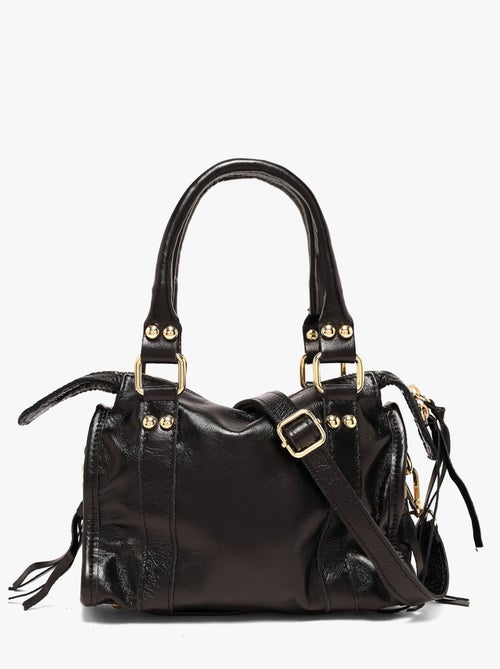 Sac porté main shiny sauvage cuir milano cuir de vachette - Kiabi