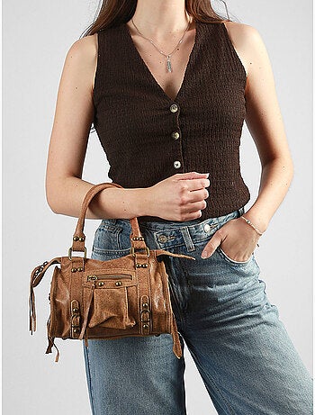 Sac porté main spazzolato cuir milano cuir de vachette