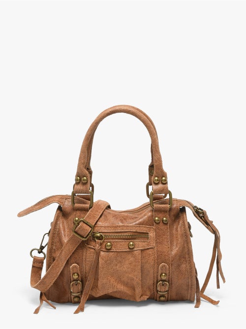 Sac porté main spazzolato cuir milano cuir de vachette - Kiabi