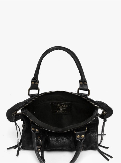 Sac porté main spazzolato cuir milano cuir de vachette - Kiabi