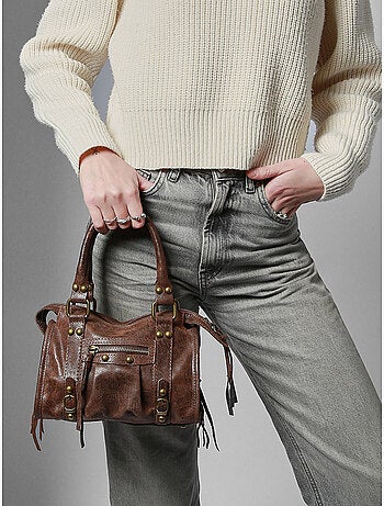 Sac porté main spazzolato cuir milano cuir de vachette