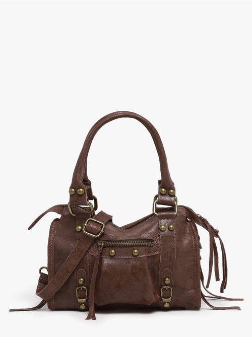 Sac porté main spazzolato cuir milano cuir de vachette - Kiabi