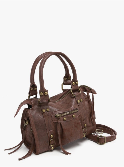 Sac porté main spazzolato cuir milano cuir de vachette - Kiabi