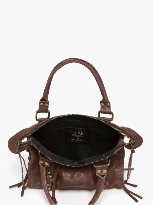 Sac porté main spazzolato cuir milano cuir de vachette - Kiabi