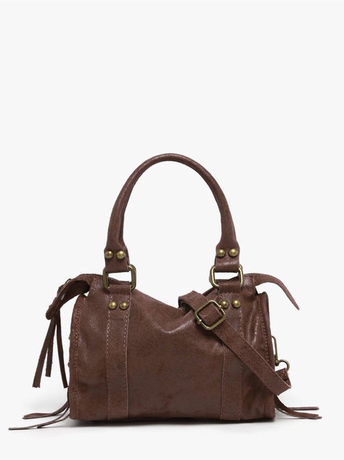 Sac porté main spazzolato cuir milano cuir de vachette - Kiabi