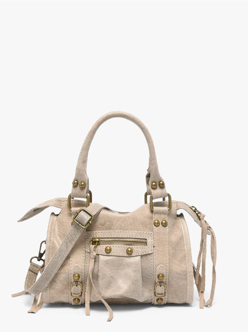 Sac porté main spazzolato cuir milano cuir de vachette - Kiabi