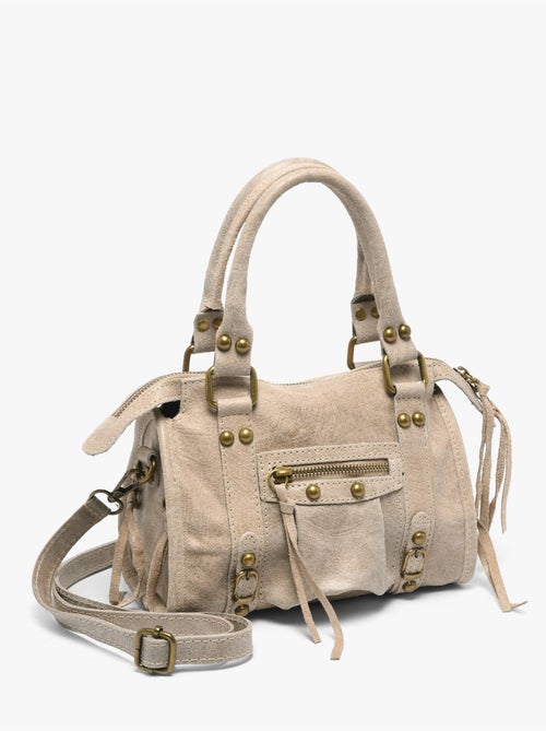 Sac porté main spazzolato cuir milano cuir de vachette - Kiabi