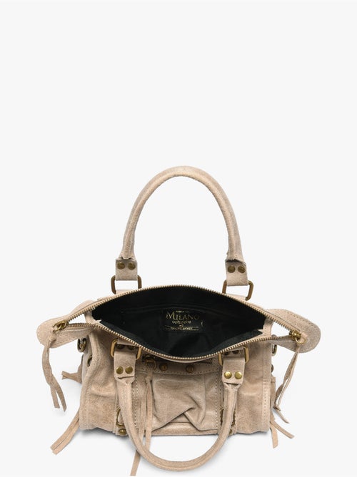 Sac porté main spazzolato cuir milano cuir de vachette - Kiabi