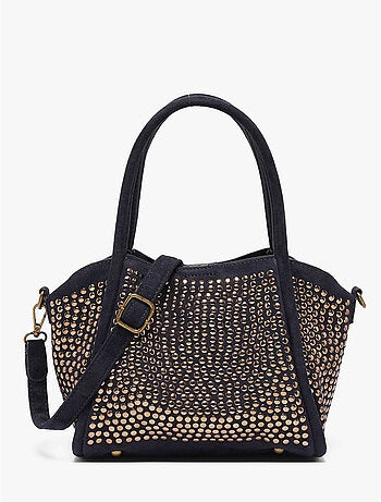 Sac porté main studs mandoline toile enduite