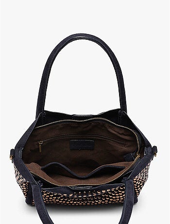 Sac porté main studs mandoline toile enduite