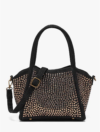Sac porté main studs mandoline toile enduite