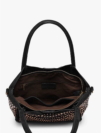 Sac porté main studs mandoline toile enduite