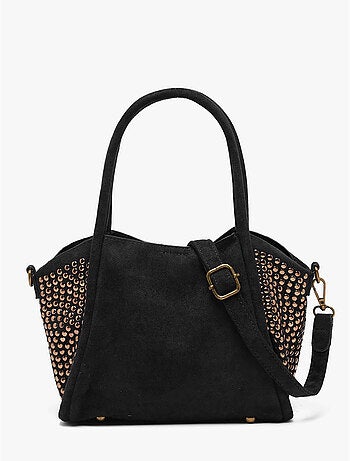 Sac porté main studs mandoline toile enduite