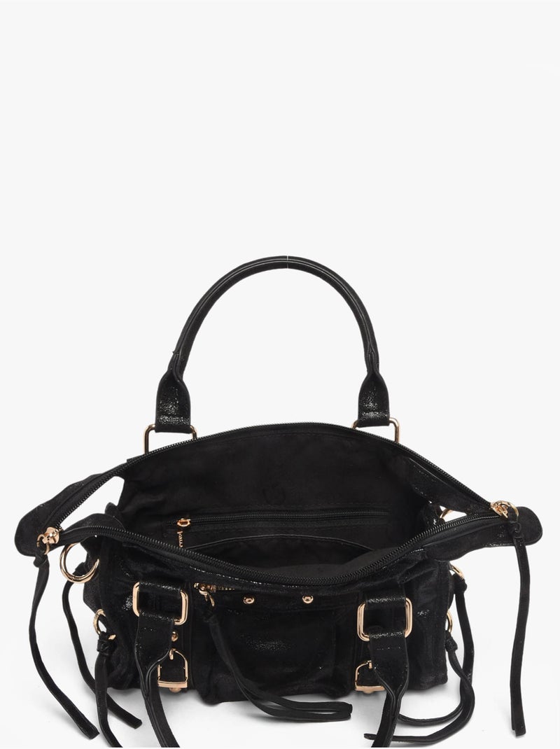 Sac porté main victoire gallantry toile enduite Noir - Kiabi