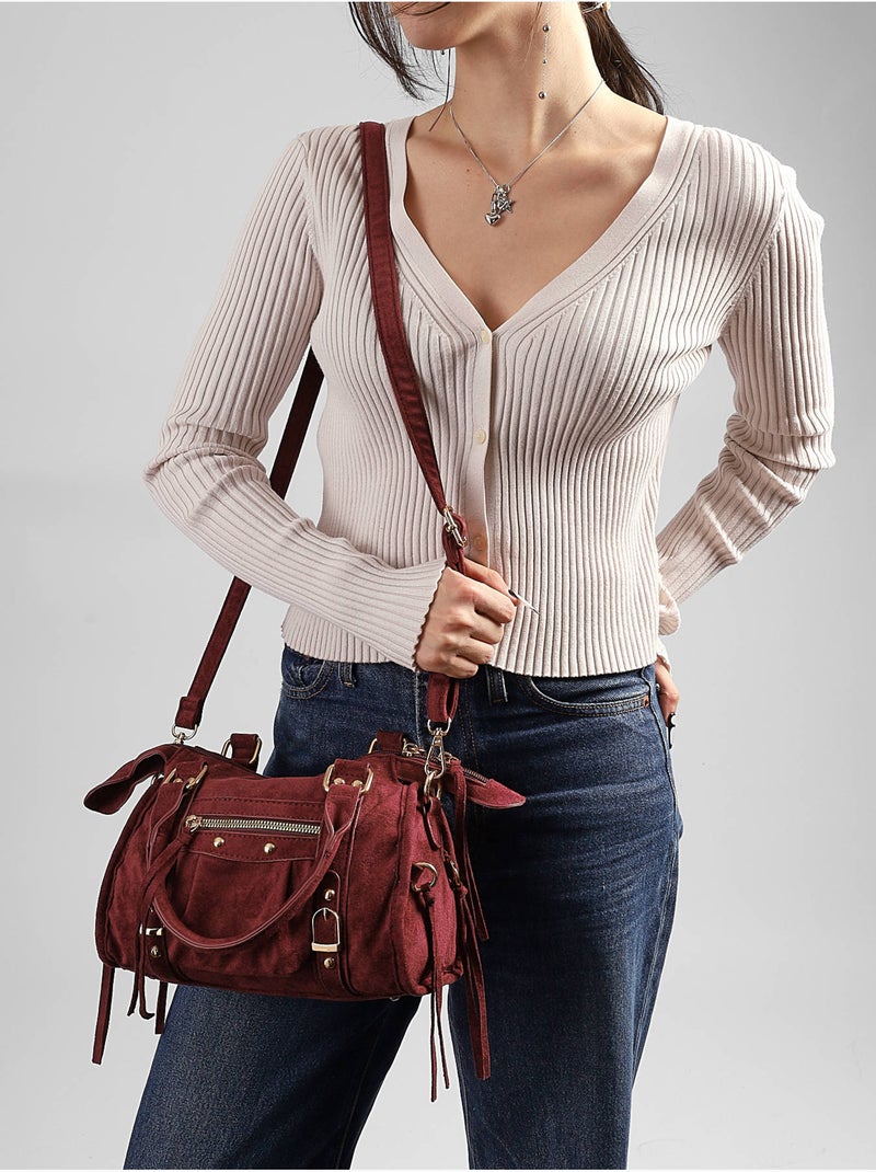 Sac porté main victoire gallantry toile enduite Rouge brique - Kiabi