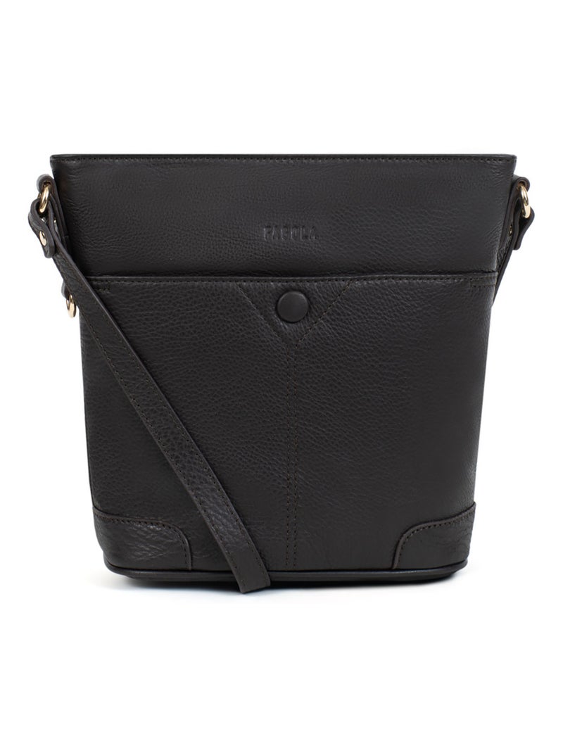 Sac porté travers - Cuir - FAGOLA Marron foncé - Kiabi