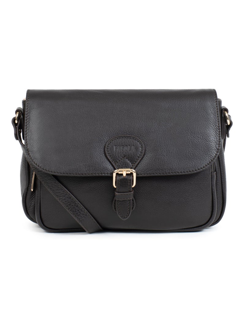 Sac porté travers - Cuir - Femme Marron foncé - Kiabi