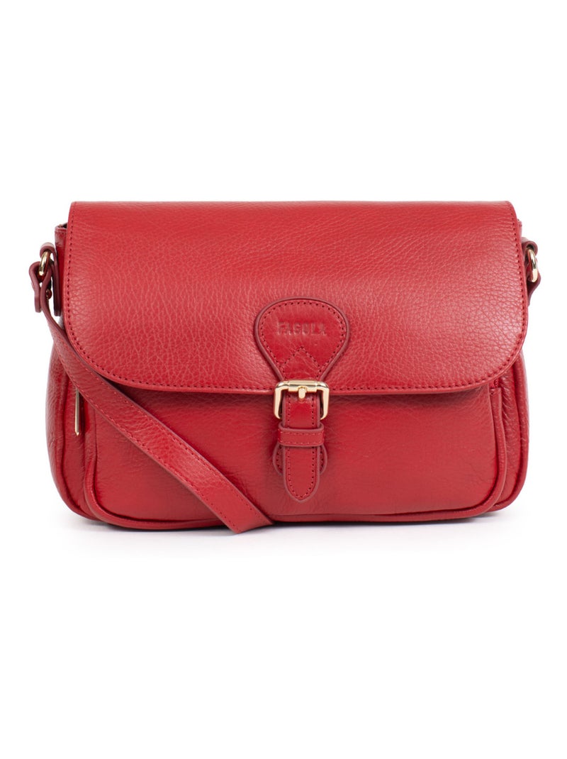 Sac porté travers - Cuir - Femme Rouge foncé - Kiabi