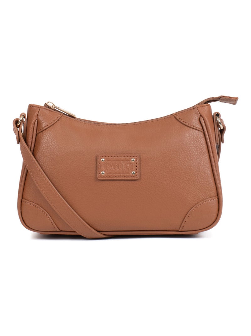 Sac porté travers - Cuir - Preta - Femme Cognac - Kiabi
