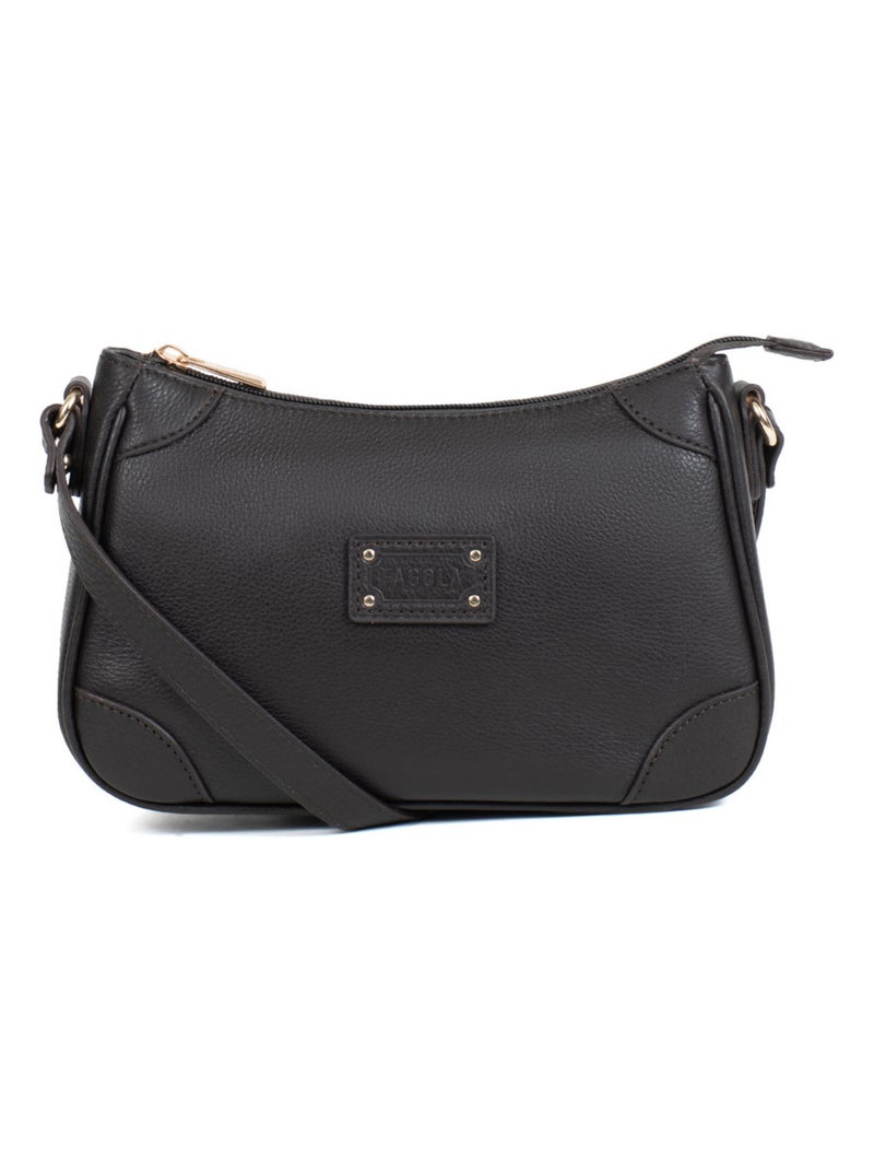 Sac porté travers - Cuir - Preta - Femme Marron foncé - Kiabi