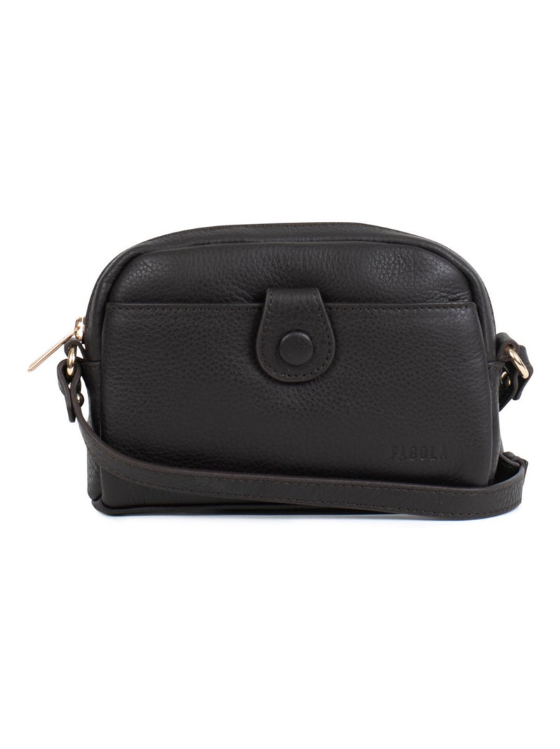 Sac porté travers - Cuir Marron foncé - Kiabi
