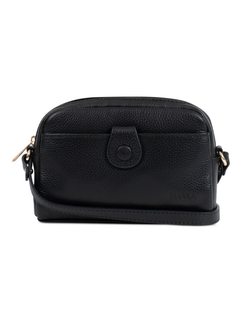 Sac porté travers - Cuir Noir - Kiabi