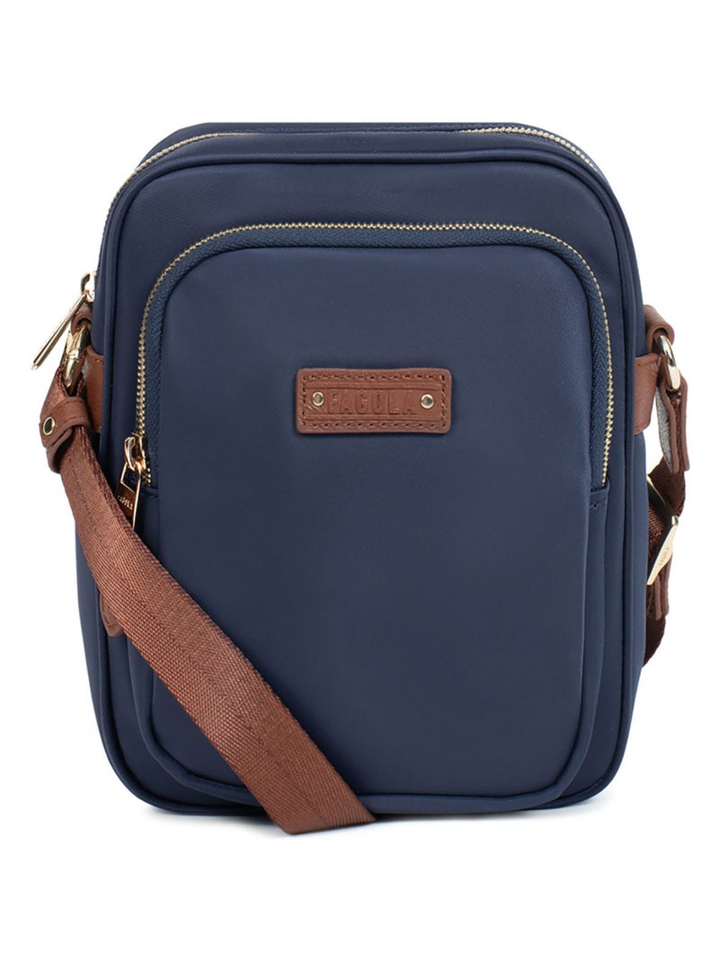 Sac porté travers Bleu Marron Bleu - Kiabi