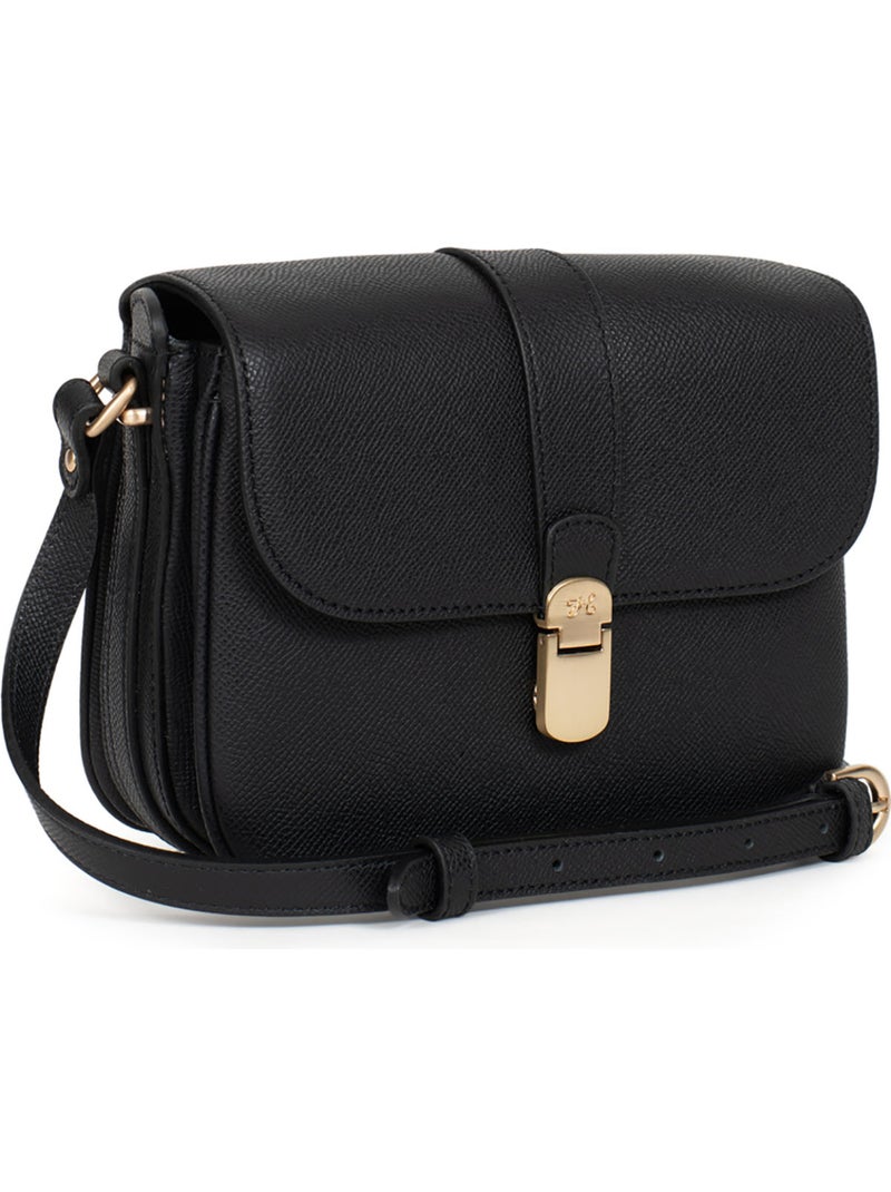 Sac porté travers  Cuir AUDE Noir - Kiabi