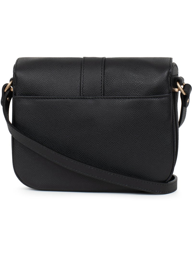 Sac porté travers  Cuir AUDE Noir - Kiabi