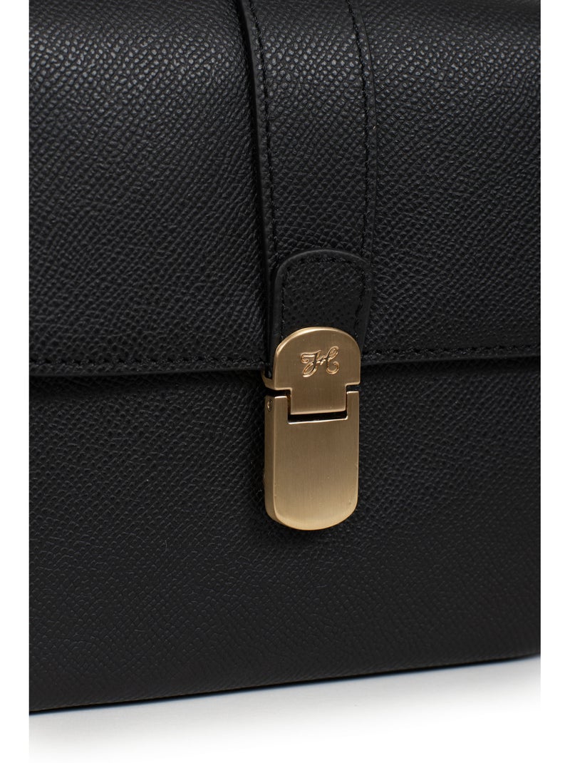 Sac porté travers  Cuir AUDE Noir - Kiabi