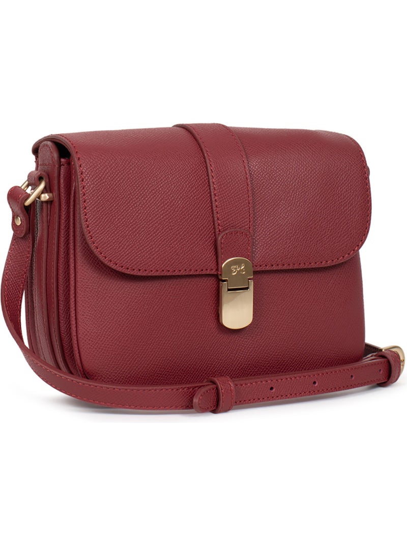 Sac porté travers  Cuir AUDE Rouge carmin - Kiabi