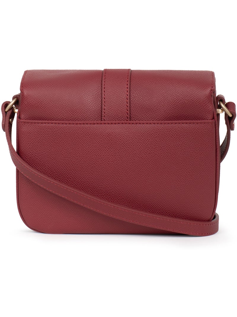 Sac porté travers  Cuir AUDE Rouge carmin - Kiabi