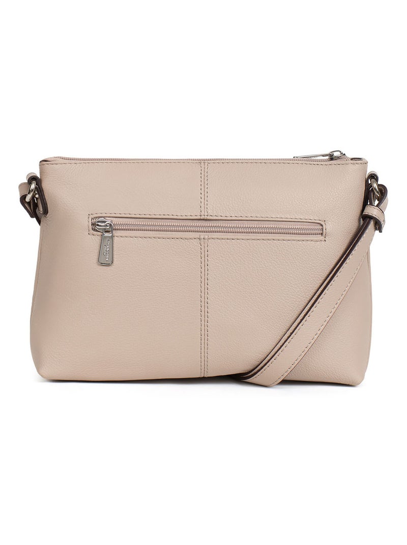 Sac porté travers  Cuir CONFORT Beige - Kiabi