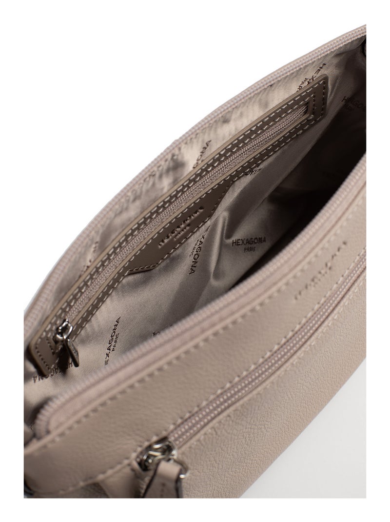 Sac porté travers  Cuir CONFORT Beige - Kiabi