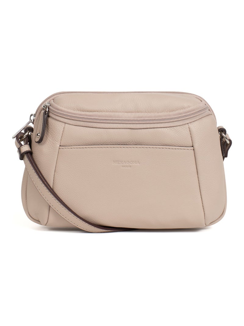 Sac porté travers  Cuir CONFORT Beige - Kiabi
