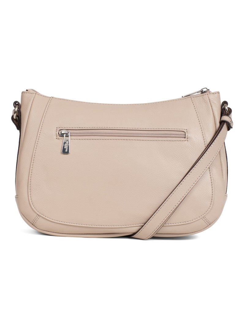 Sac porté travers  Cuir CONFORT Beige - Kiabi