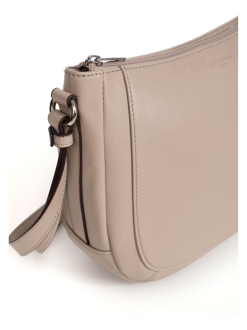 Sac porté travers  Cuir CONFORT Beige - Kiabi