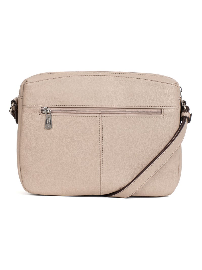 Sac porté travers  Cuir CONFORT Beige - Kiabi
